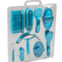Premier Equine Soft-Touch 9 piece Grooming Kit Set in Med Blue/ Peacock - set in packaging