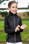 Premier Equine Childrens Elena Girls Hybrid Riding Jacket in Black - Front Lifestyle