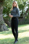 Premier Equine Ladies Delta Full Seat Gel Riding Breeches in Black - front lifestyle