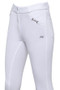 Premier Equine Ladies Delta Full Seat Gel Riding Breeches in White - front