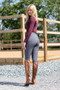 Premier Equine Ladies Delta Full Seat Gel Riding Breeches in Anthracite Grey - front lifestyle
