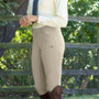 Premier Equine Ladies Delta Full Seat Gel Riding Breeches in Beige - front lifestyle