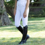 Premier Equine Ladies Delta Full Seat Gel Riding Breeches in White - front lifestyle