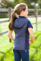 Premier Equine Childrens Mini Lamera Hybrid Gilet in Navy - back lifestyle