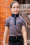 Premier Equine Childrens Mini Amia Top in Grey - lifestyle front