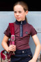 Premier Equine Childrens Mini Amia Top in Wine - front lifestyle