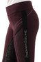 Premier Equine Childrens Astrid Pull-On Riding Tights in Wine - side branding