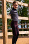 Premier Equine Childrens Astrid Pull-On Riding Tights in Wine - lifestyle