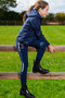 Premier Equine Childrens Arion Riding Jacket With Hood in Navy - lifestyle