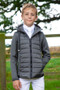 Premier Equine Childrens Arion Riding Jacket With Hood in Anthracite Grey - lifestyle