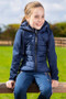 Premier Equine Childrens Arion Riding Jacket With Hood in Navy - lifestyle