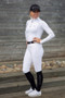 Coldstream Ladies Lennel Base Layer in White/Light Grey - front lifestyle