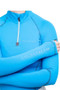 Coldstream Ladies Lennel Base Layer in Blue/Grey - front close detail