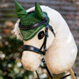 LeMieux Hobby Horse Toy Fly Hood in Hunter Green - Lifestyle