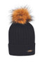 Coldstream Lamberton Bobble Hat in Black and Slate Black