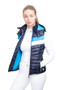 Coldstream Ladies Southdean Quilted Gilet in Navy/White/Blue - Front/side
