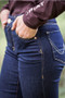 Ariat Ladies Perfect Rise Ultra Stretch Sidewinder Jeans in Rinse - Lifestyle side