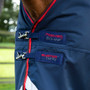 Premier Equine Buster Hardy Turnout Rug with Half Neck 200g in Navy - chest clips
