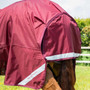 Premier Equine Buster Storm Combo Turnout Rug with Classic Neck Cover 90g in Burgundy - tail flap
