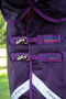 Premier Equine Buster Storm Turnout Rug with Classic Neck Cover 420g in Purple - chest clips