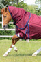 Premier Equine Buster Turnout Rug with Classic Neck Cover 40g in Burgundy - side lifestyle