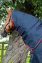 Premier Equine Buster Turnout Rug with Classic Neck Cover 420g in Navy - neck cover