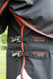 Premier Equine Buster Turnout Rug with Classic Neck Cover 420g in Black - chest clips