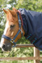 Premier Equine Titan Storm Combo Turnout Rug with Snug-Fit Cover 200g in Navy - neck cover