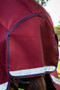 Premier Equine Titan Turnout Rug with Classic Neck Cover 50g in Burgundy - tail flap