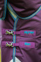 Premier Equine Titan Turnout Rug with Snug-Fit Neck Cover 200g in Purple - chest clips