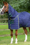 Premier Equine Lucanta Stable Rug with Neck Cover 450g in Navy - lifestyle