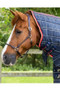 Premier Equine Domus Stable Rug 400g in Navy Check - neck cover