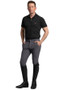 Premier Equine Mens Levanzo Full Seat Gel Breeches in Anthracite Grey - front