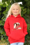 British Country Collection Childrens Carrot Pony Hoodie in Red - Lifestyle