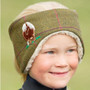 British Country Collection Childrens Fat Pony Tweed Headband in Olive