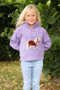 British Country Collection Childrens Flora Pony Fleece Jacket in Lilac/Baby Pink - Lifestyle