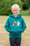 British Country Collection Childrens LIMITED EDITION Ruby & Honey Hoodie in Jade - Lifestyle