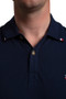 Premier Equine Mens Respiro Riding Polo Shirt in Navy - collar