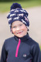 Hy Equestrian Childrens Flaine Hat in Navy/Pink - Lifestyle