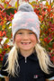 Hy Equestrian Childrens Flaine Hat in Grey/Pink - Lifestyle