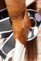 Premier Equine Bi-Polar Magni-Teque Hock Boots in Black - putting boots on