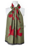 Elico Pheasant Scarf - Olive/Red - Modelled