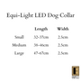 Equi-Light LED Dog Collar - Size Guide