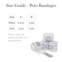 LeMieux Classic Polo Bandages - Size Guide