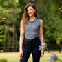 LeMieux Ladies Sleeveless Sport Polo Shirt - Jay Blue - Lifestyle