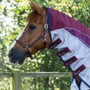 Premier Equine Buster Stay-Dry Super Lite Fly Rug with Surcingles in Wine - Neck Detail