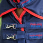 Premier Equine Combo Stable Sheet in Navy - chest fastenings