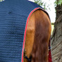 Premier Equine Dry-Tech Cooler Rug in Navy - Tail Flap