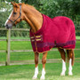 Premier Equine Continental Buster Fleece Cooler Rug in Burgundy - Lifestyle