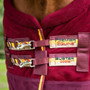 Premier Equine Continental Buster Fleece Cooler Rug in Burgundy - Chest Fastenings